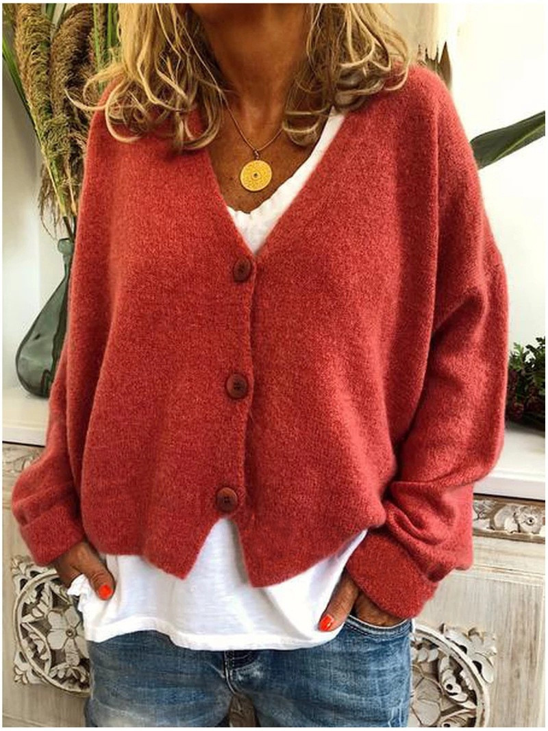 Women Cardigans Sweater – Solid Cotton, Computer Knitted, Full Sleeve - Bild 12 von 17