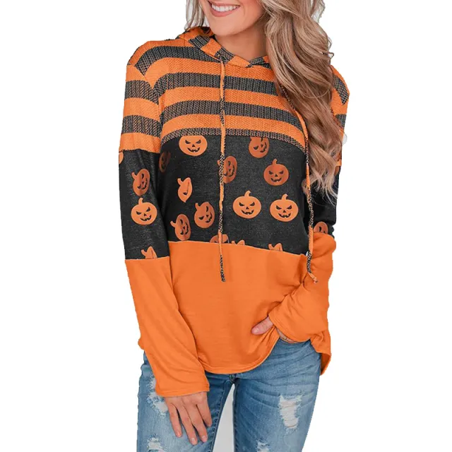 Reindeer print pullover sweatshirt Orange - Shop at LoveMi