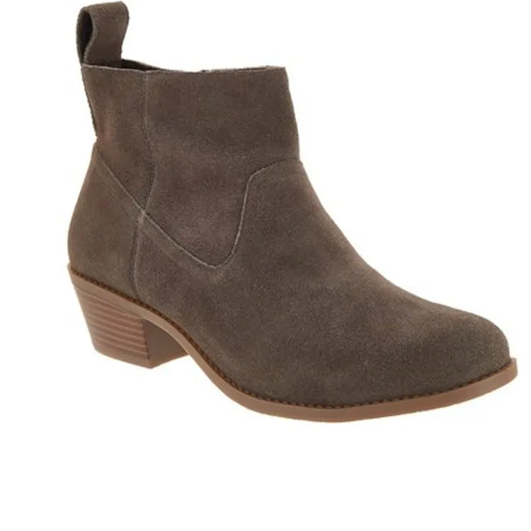 New British Style Martin Boots Thick Mid-heel - Grey