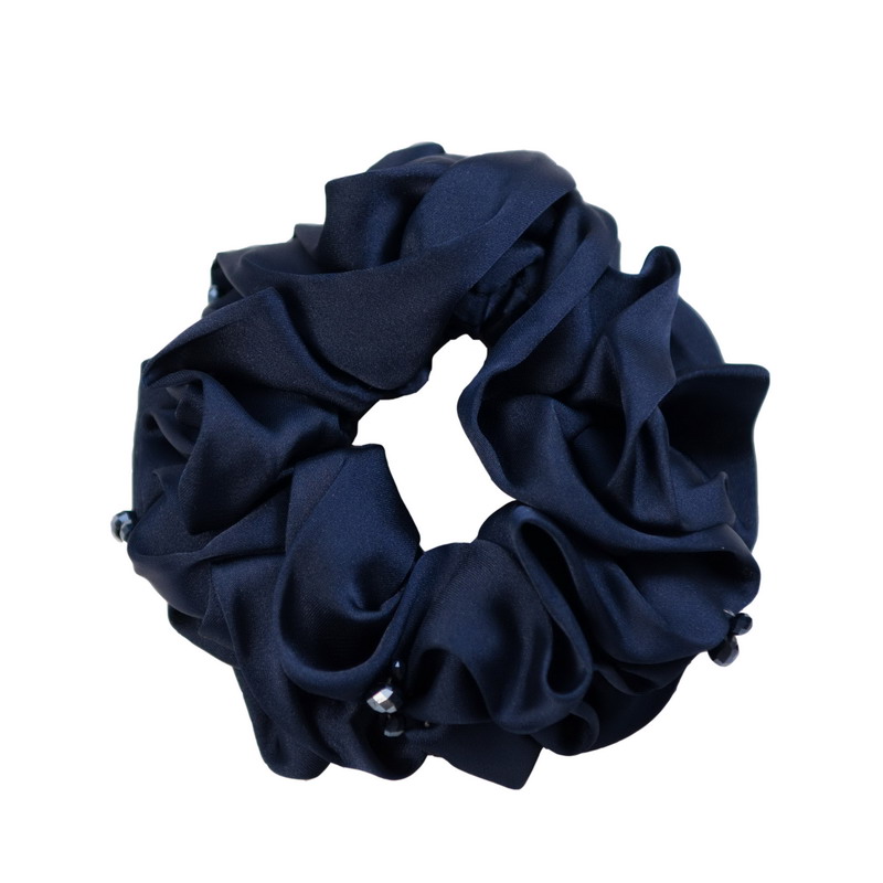 Pure black class crystal hair ring