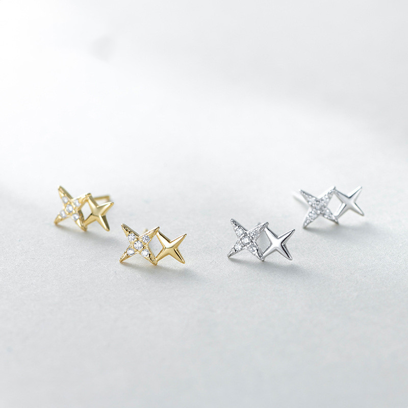 Star Sterling Silver Stud Earrings