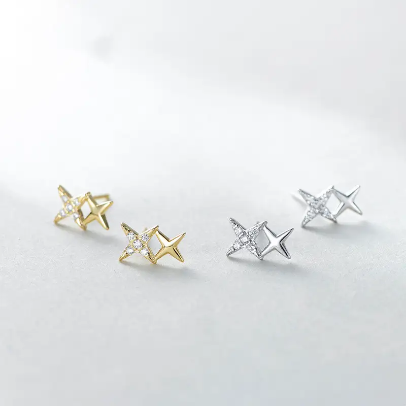 Star Sterling Silver Stud Earrings