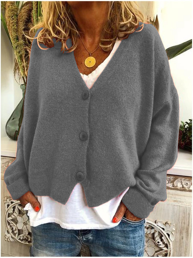 Women Cardigans Sweater – Solid Cotton, Computer Knitted, Full Sleeve - Bild 10 von 17