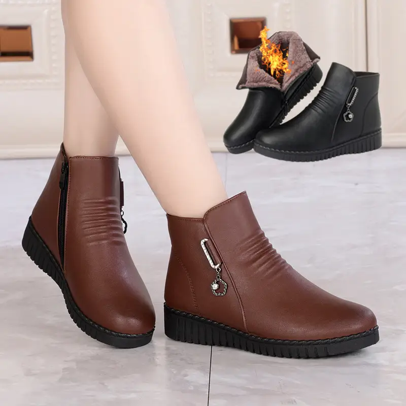 Women's Shoes, Flat-Soled Non-Slip Short Boots, Soft-Soled Cotton Shoes