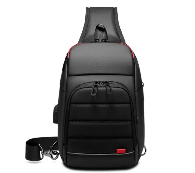 Men's Chest Bag Outdoor Leisure Shoulder Bag Black - Shop at LoveMi