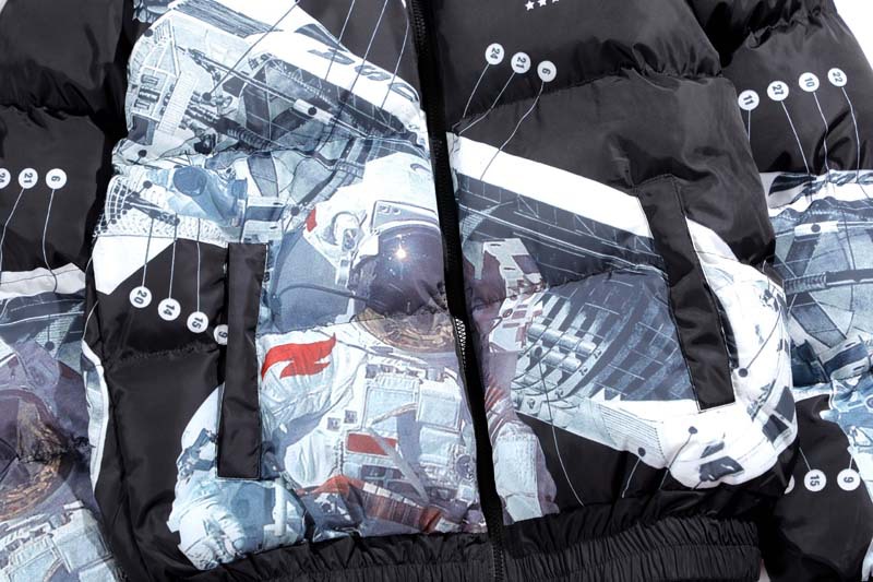 Astronaut print padded jacket