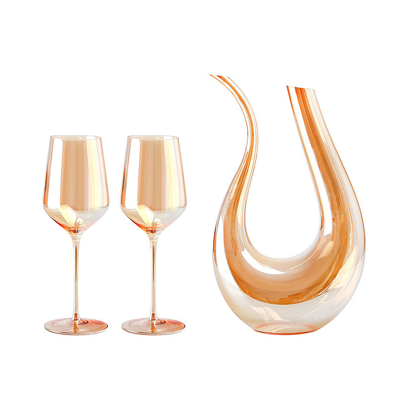 European household amber crystal glass