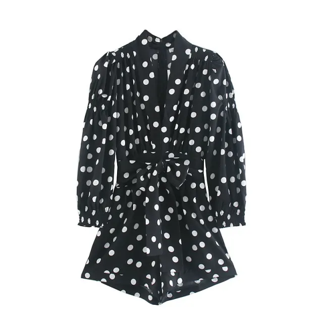 Dot short jumpsuit Black - Shop at LoveMi