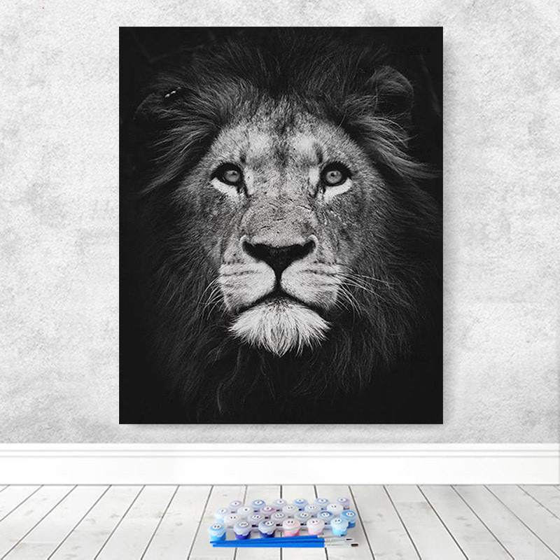 لوحة زيتية لحيوان بري - أسد قطّ