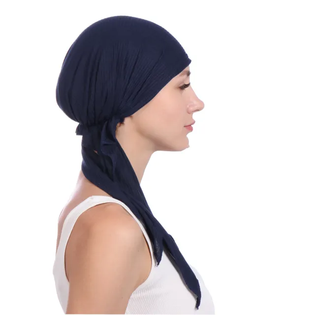 Folded curved solid color toe two tails drawn cotton cap Navy - Shop at LoveMi