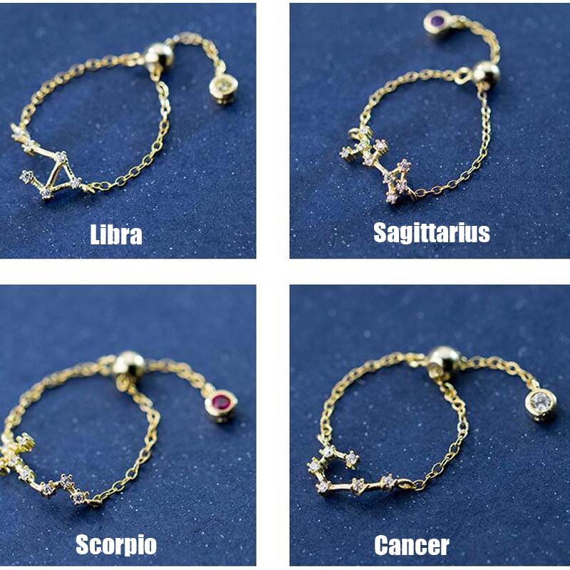 Twelve Constellation Ring with Diamonds