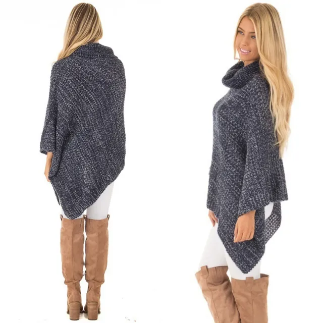 Cape shirt knit jacket Blue - Shop at LoveMi