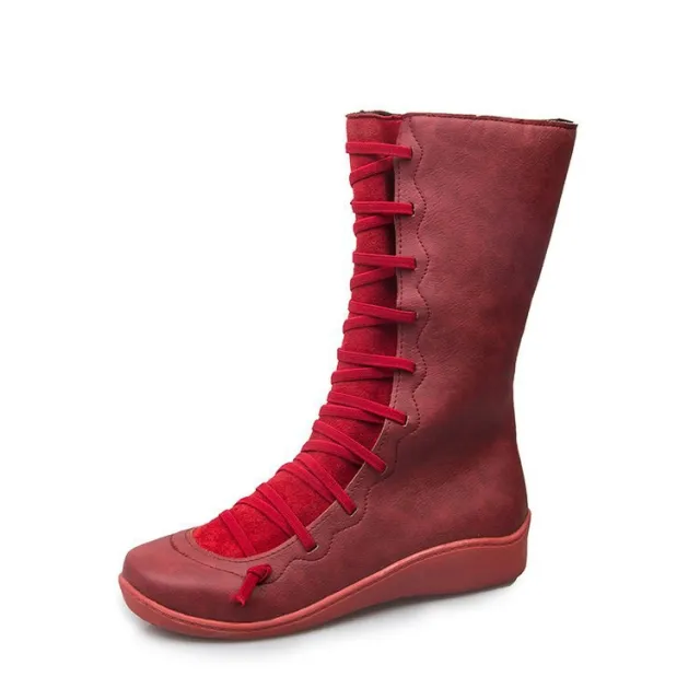 Long low heel Martin boots Red - Shop at LoveMi