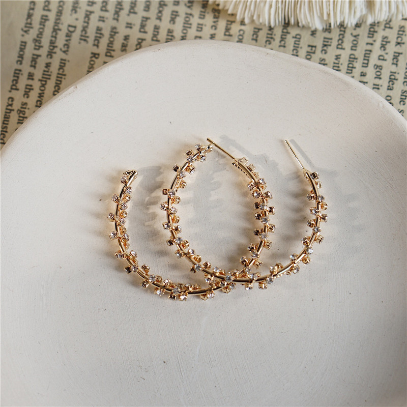 Large rhinestone wrapped earrings