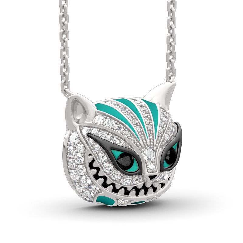 Foreign trade Source Diamond-Studded Oil Dripping Skull Cat Necklace