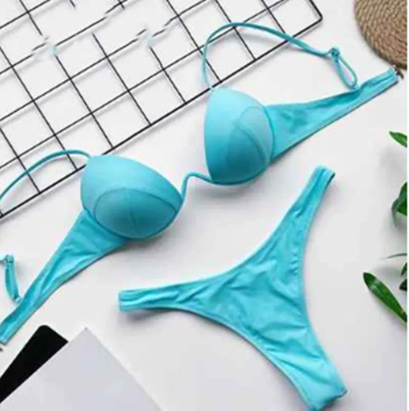 Gle Swimwear Sexy Bathing Suit Women Swimsuit - Blue