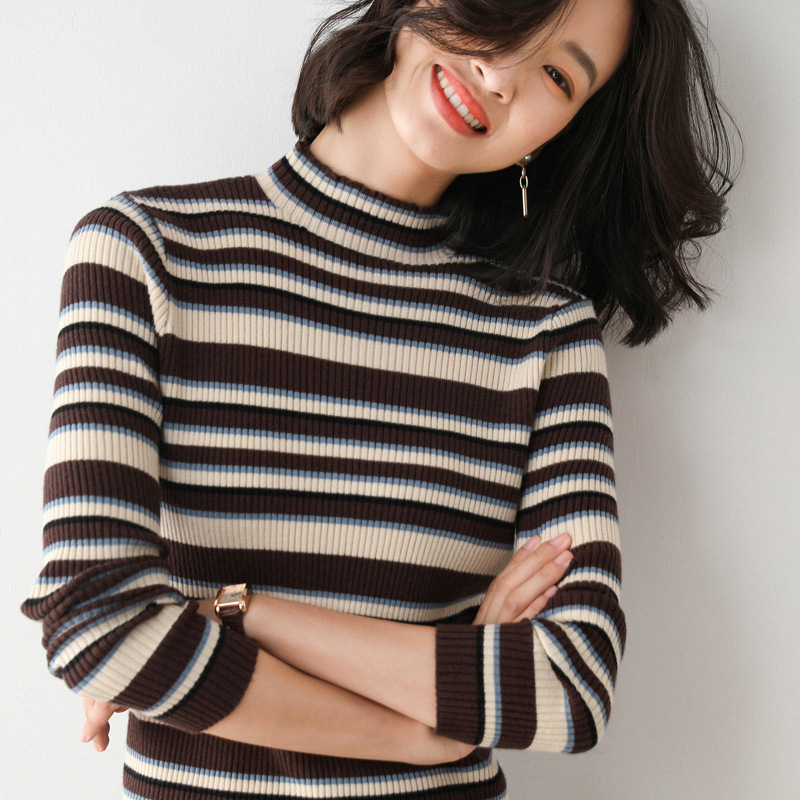 Thin bottoming shirt short sweater slim fit