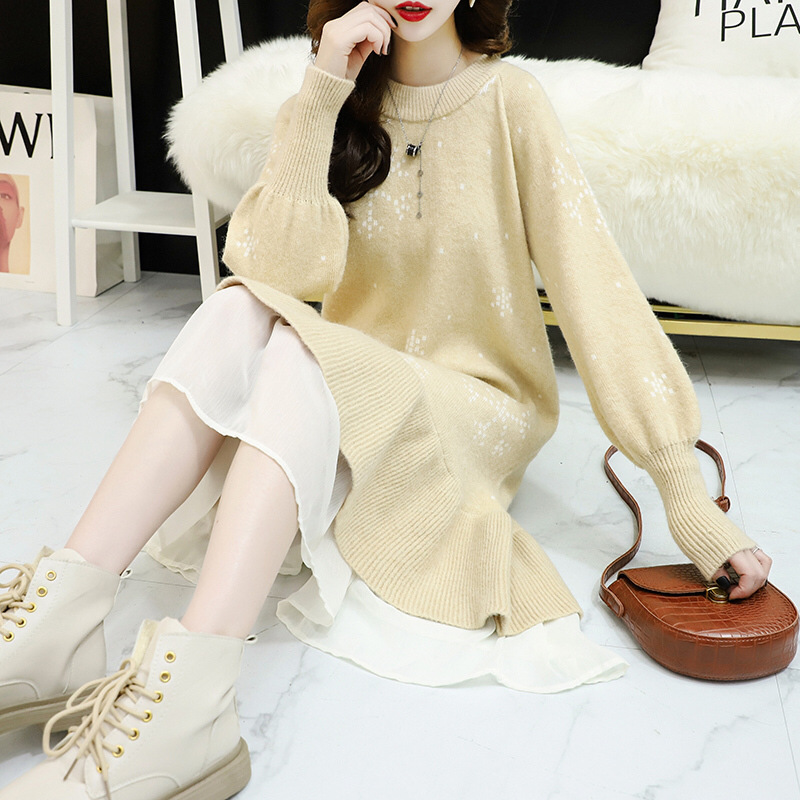 Thickened knit dress