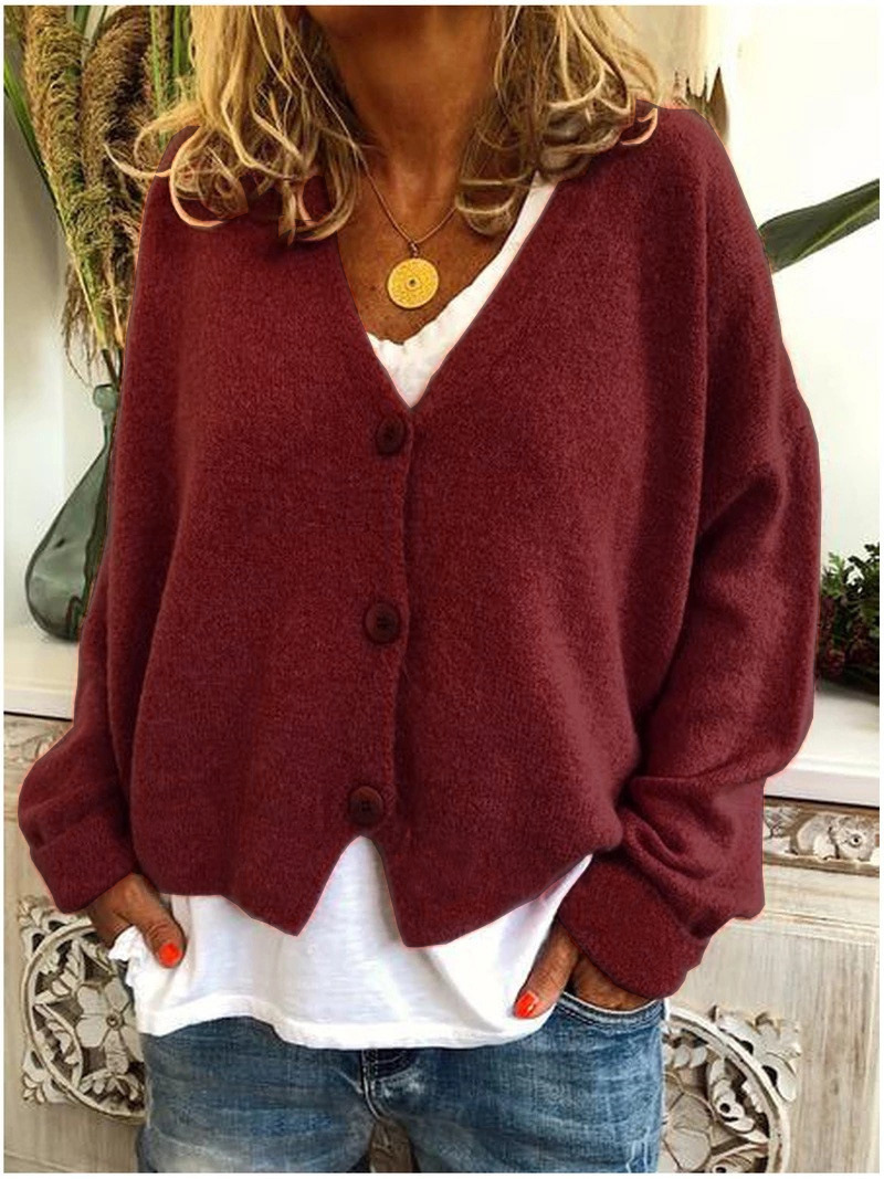 Women Cardigans Sweater – Solid Cotton, Computer Knitted, Full Sleeve - Bild 8 von 17