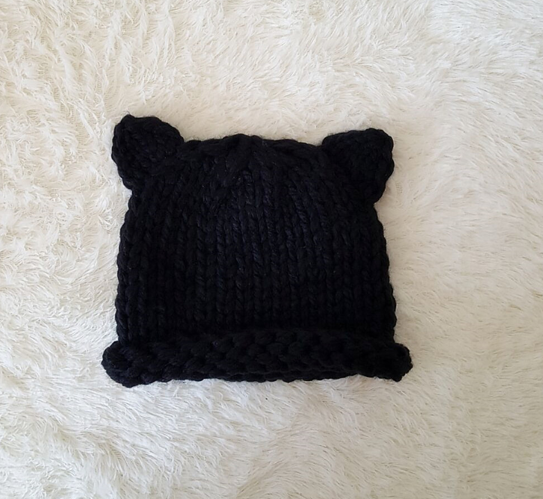 Pure Color Ear Bean Hat Trend Children's Clothing Hat Decorated Autumn And Winter Hand-knitted Curling