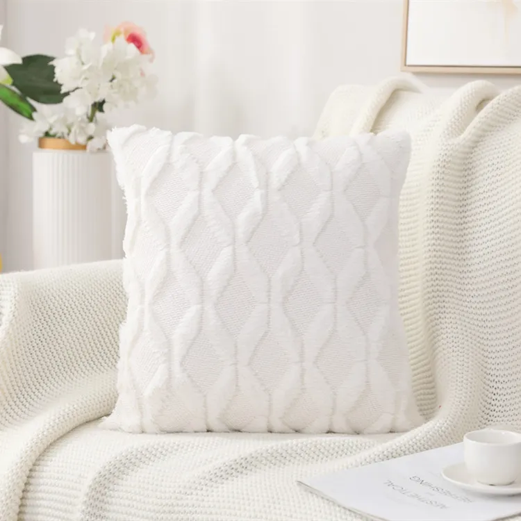 Solid color sofa pillow head - White