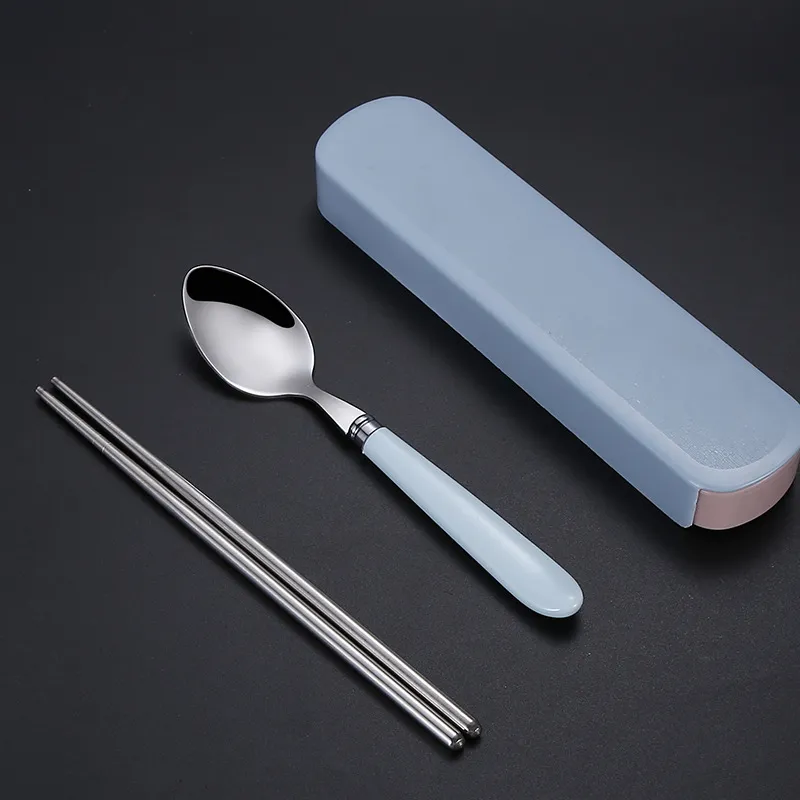 Portable Nordic Tableware Stainless Steel - Blue