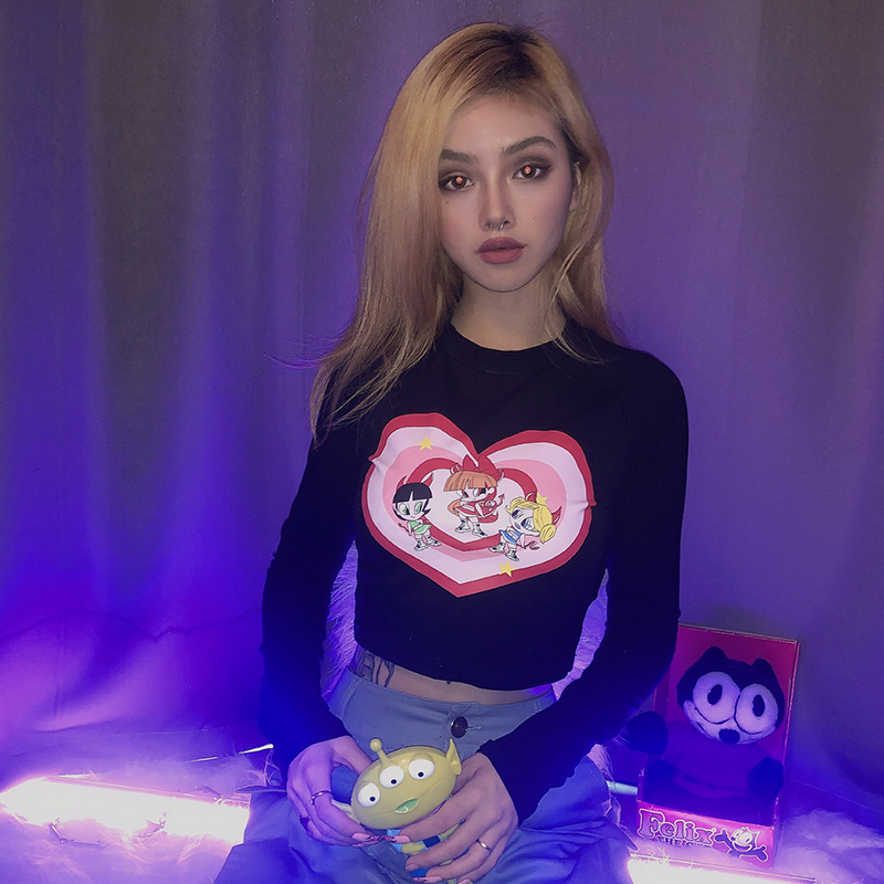 Cute girl print t-shirt cartoon anime short sleeve