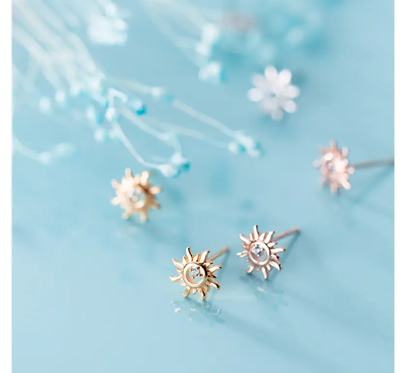 Hollow sun earrings