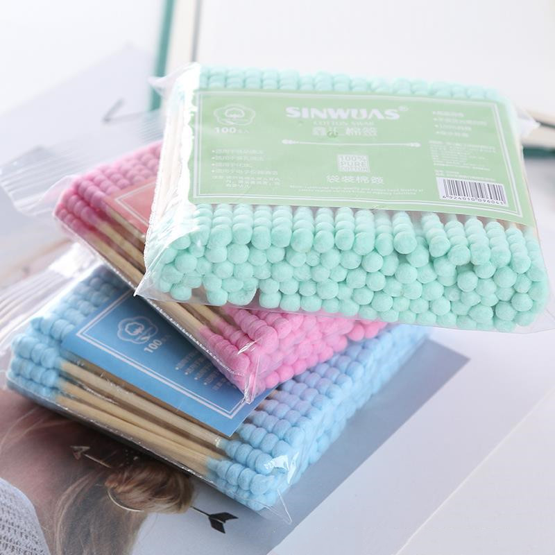 Double-Headed Wooden Stick And Ear Cotton Swab