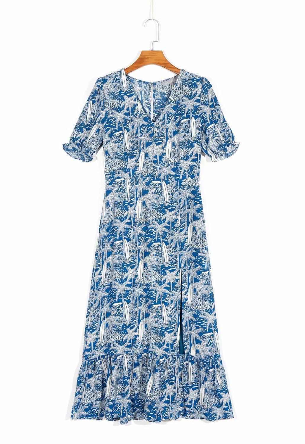 Slit mid-length dress