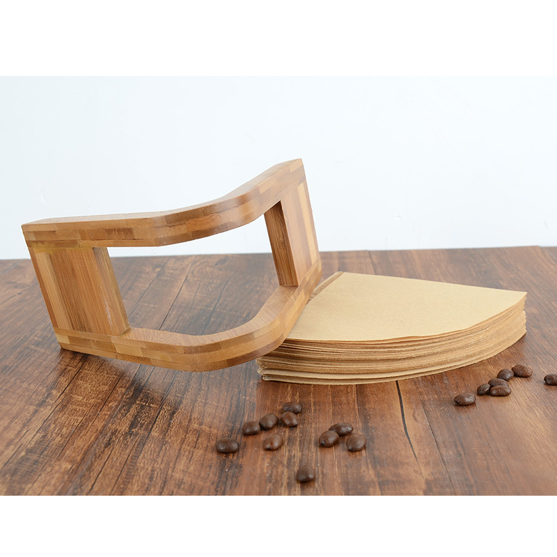 Hand coffee filter paper holder wooden pine cone