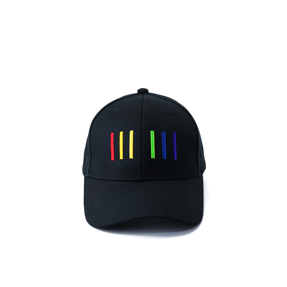 Embroidered cap six-color rainbow