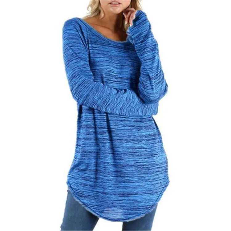 Loose round neck top - Light Blue