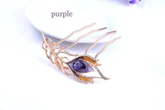 Hair accessories three-piece alloy hairpin - Purple - View 1