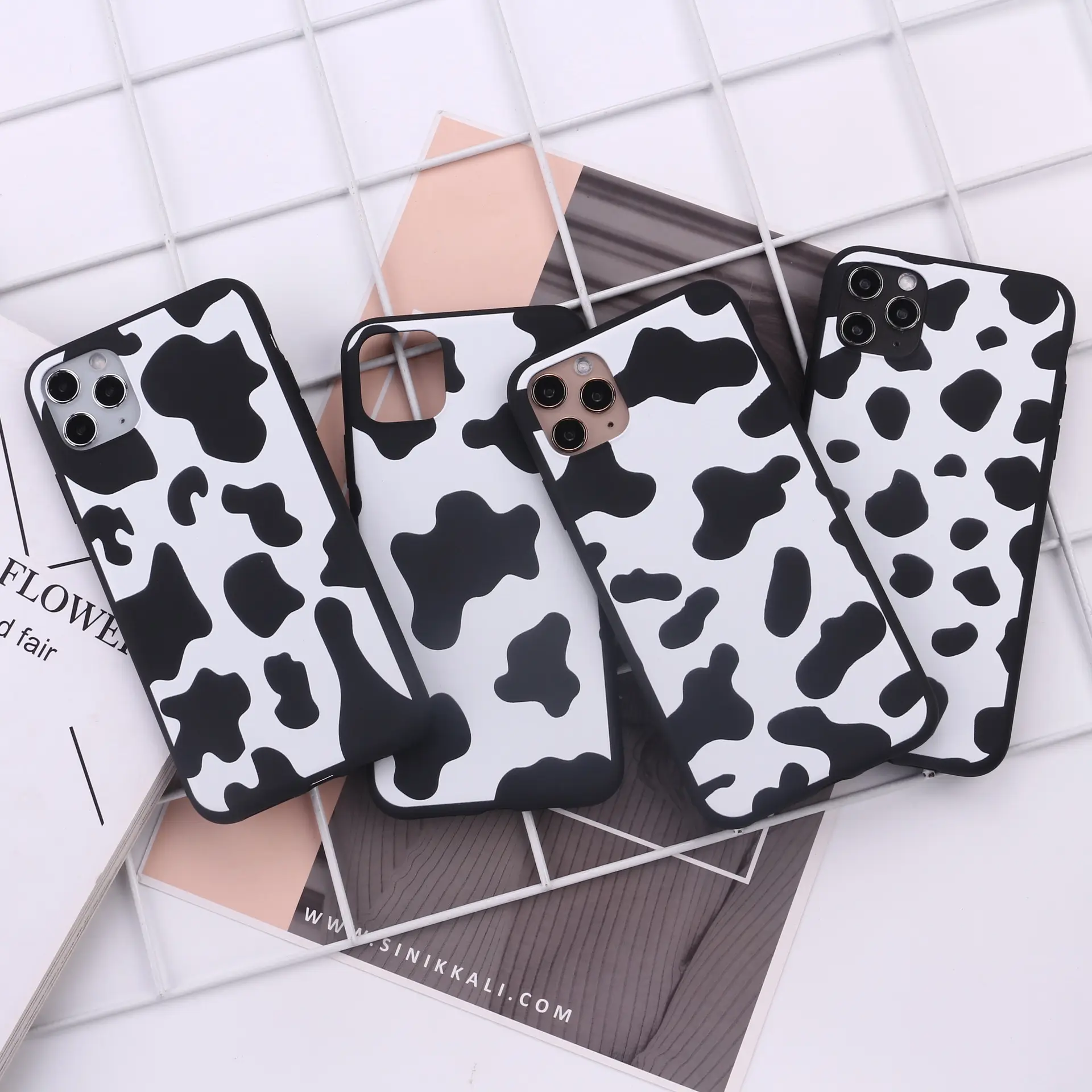 Black border cow spots mobile phone soft