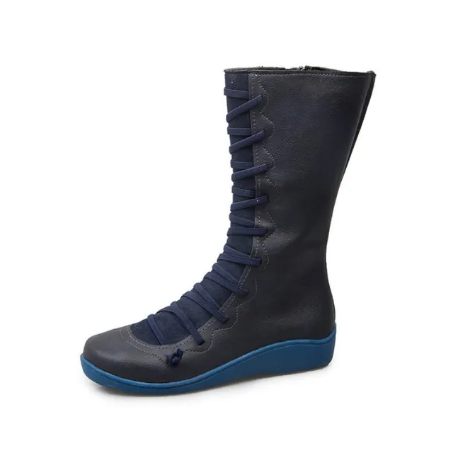 Long low heel Martin boots Blue - Shop at LoveMi