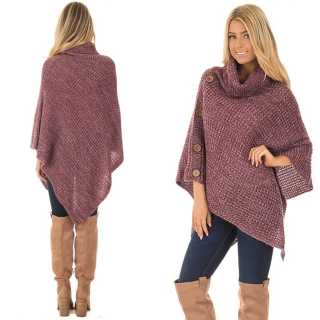 Cape shirt knit jacket Wine Red - Shop at LoveMi