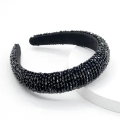 European and American Elegant Wide-brim Fashion Headband - Black - View 1