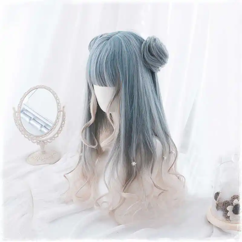 Facial gradation wig with sideburns