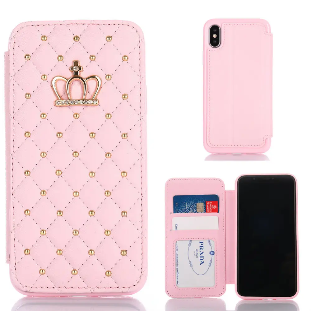 Crown Card Leather Case for Samsung Phone