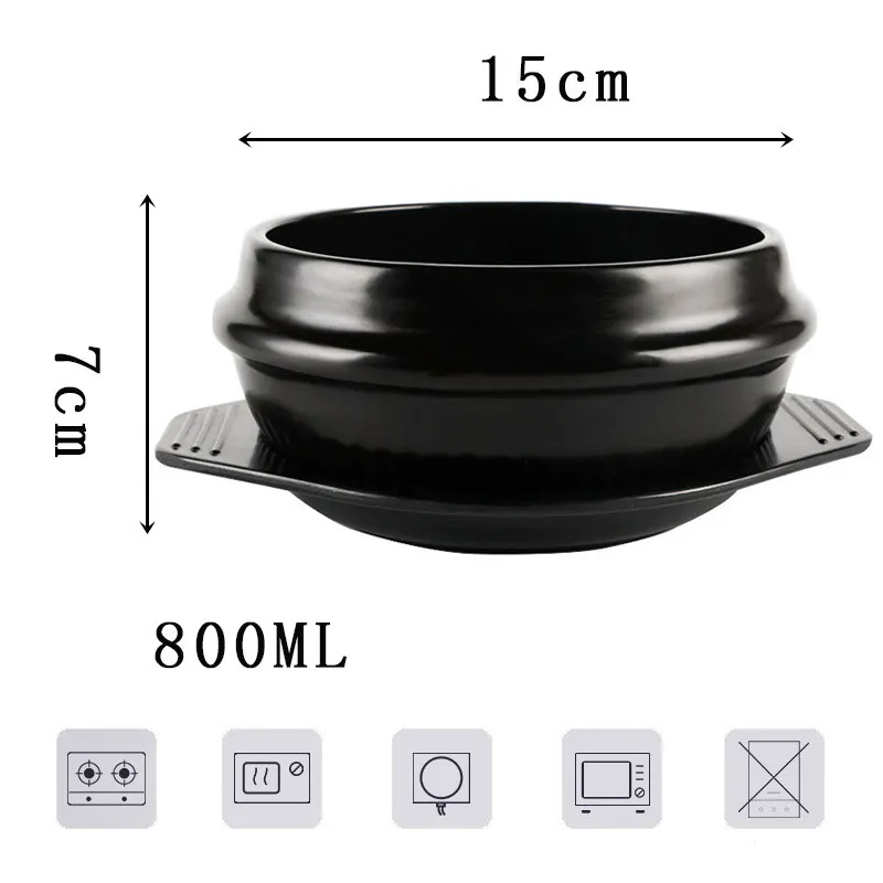 Korean Bibimbap Ceramic Potato Powder Boiled Instant Noodle Bowl Casserole