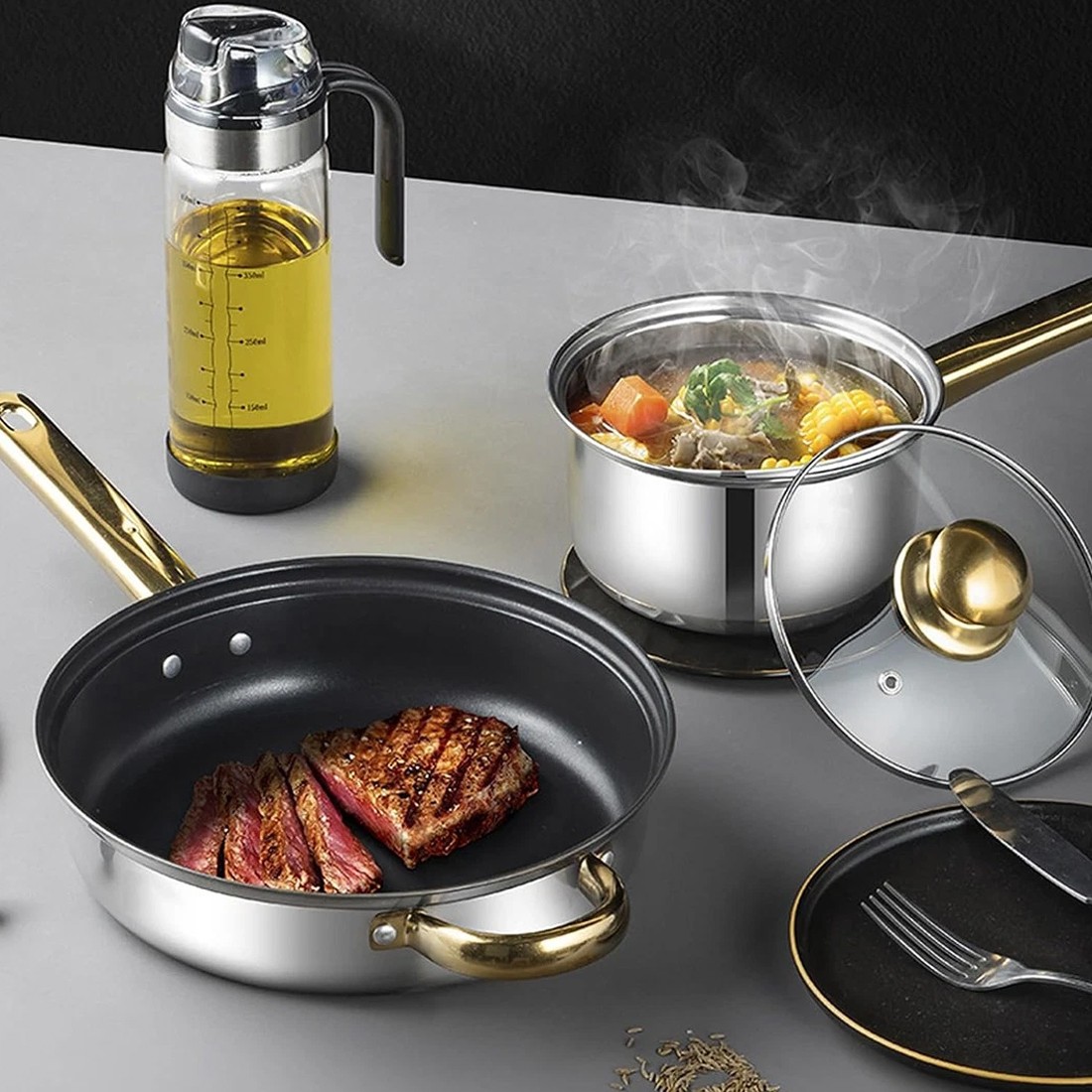 19 PCScookware Set, Including A Non-stick Saucepan, Frying Pan, And Milk Pan 4