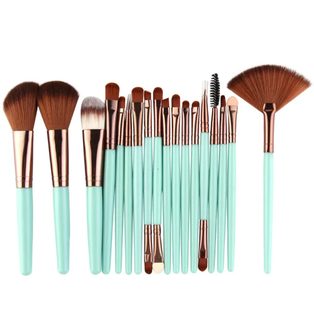 Eye Brushes, Blush Brush, Iip Brush And Fan Shaped Makeup Brush Set Green - Shop at LoveMi