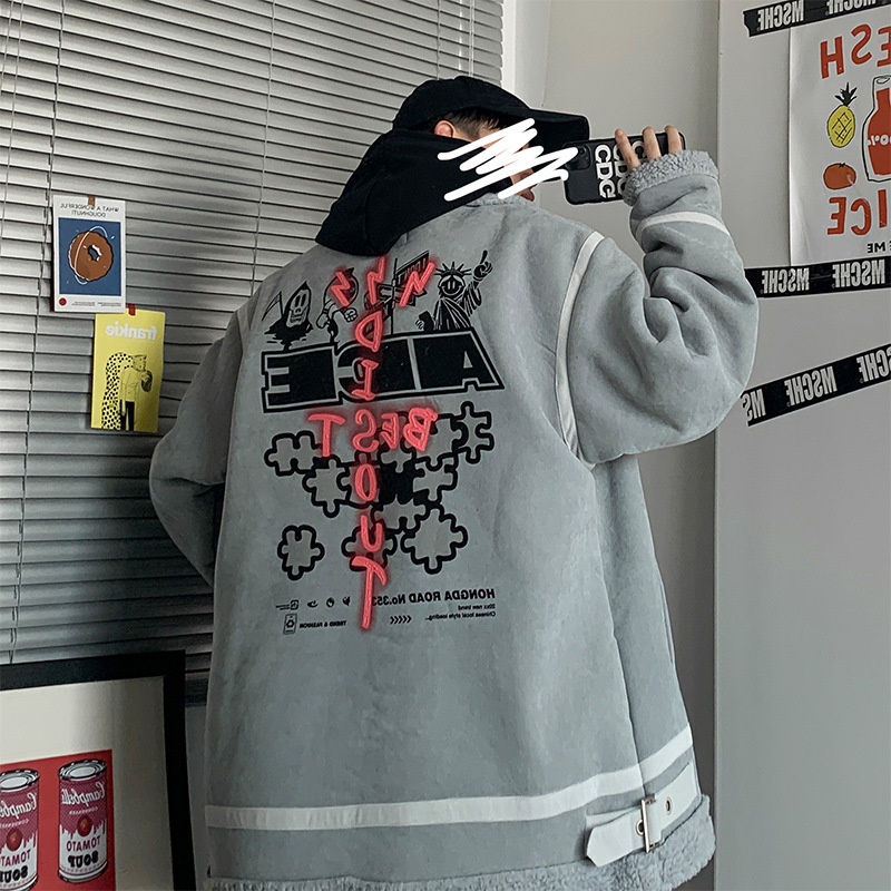 Mechanical cotton coat with fleece