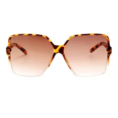 European and American large frame sunglasses - Leopard Print - View 1