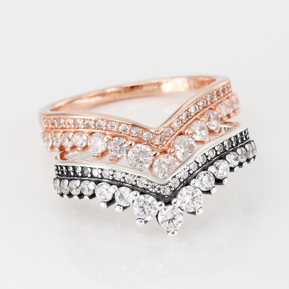 Fashion All-match Diamond Crown Ring Bracelet Jewelry