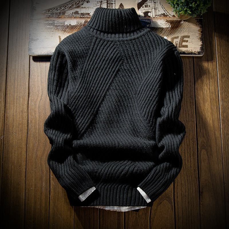Pure color youth thickened raw sweater