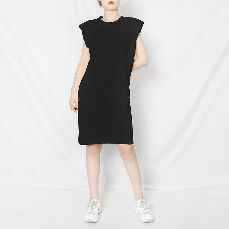 Round-Neck Shoulder-Pad T-Shirt Dress, picture 6 of 6