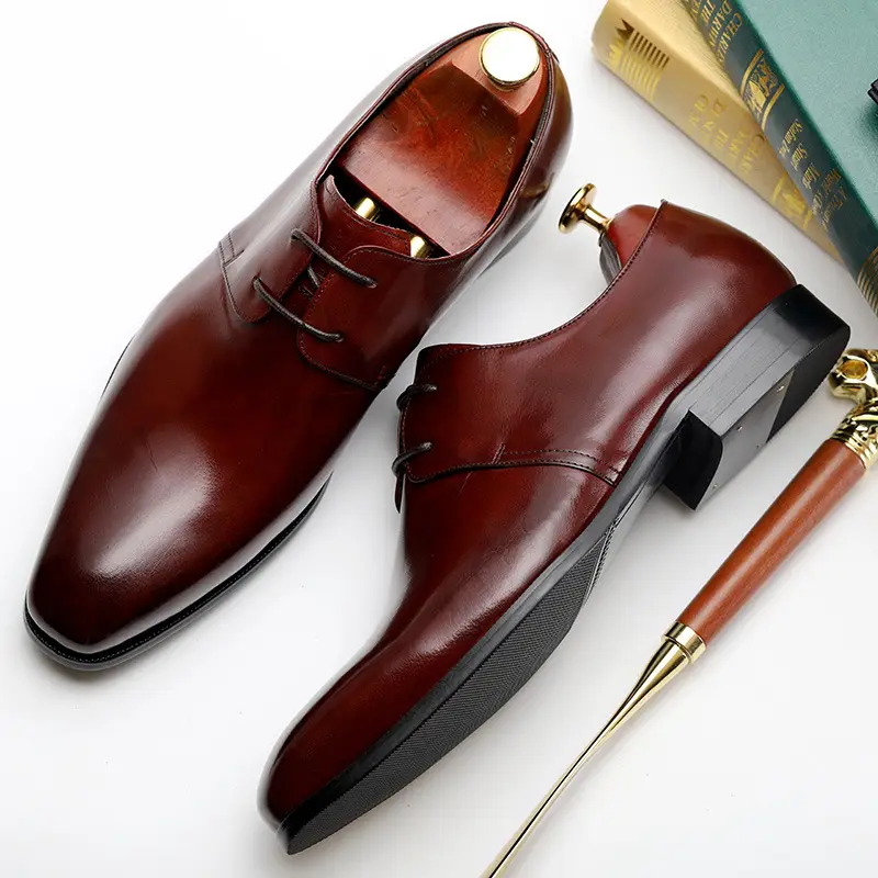 Handmade Retro Polished Color Business British Men's Shoes