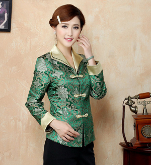 Long sleeve ladies Tang suit top